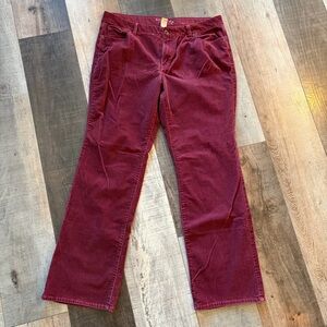 Sonoma Life + Style Burgundy Corduroy Bootcut Pants Size 14